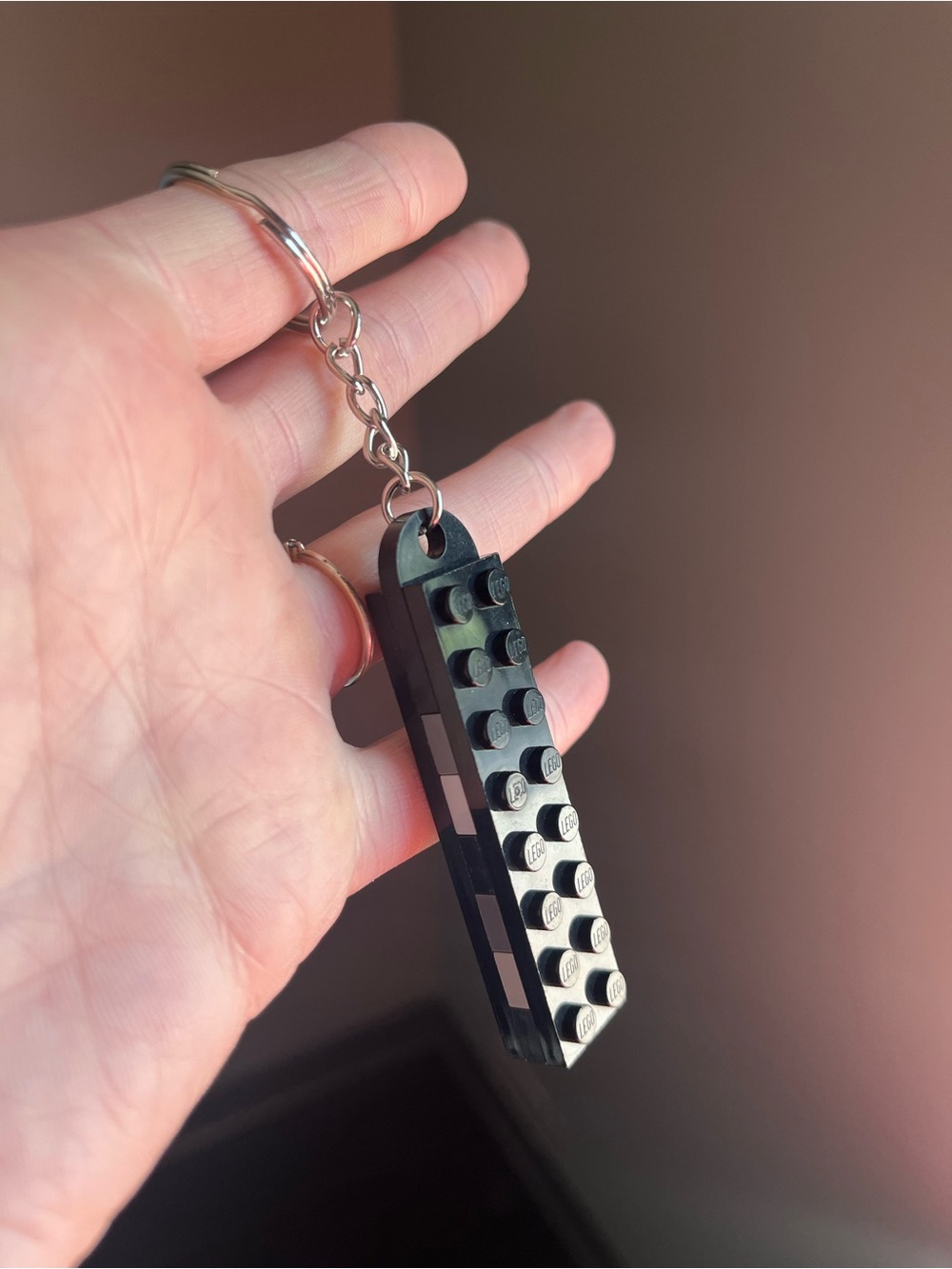 Lego Black, White and Grey Brick Keychain - Handmade
